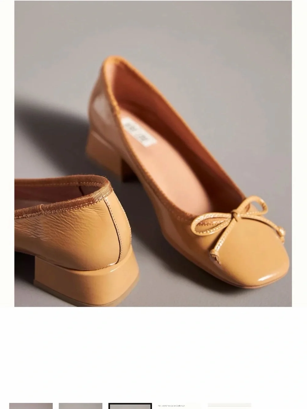Bibi Lou tan leather ballet flats with bow detail